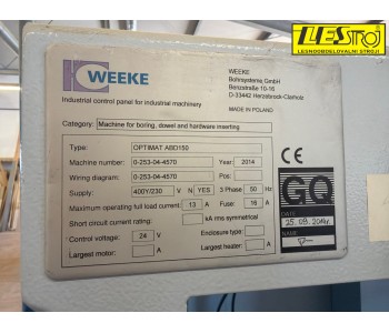 CNC stroj za vrtanje, tiplanje – WEEKE OPTIMAT ABD 150