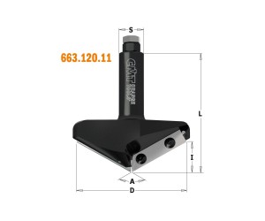 copy of Adjustable grooving cutter head CMT 663.101 V 45°