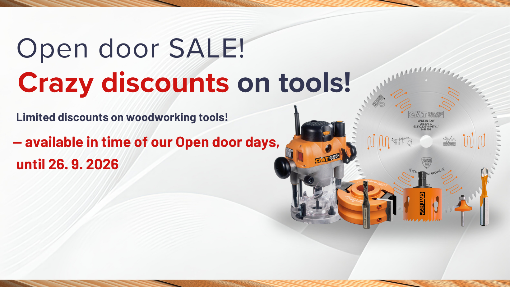 Discounts on tools - open door